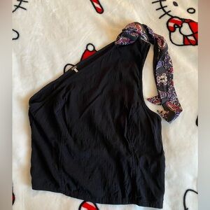 Free People one shoulder top with silk strap